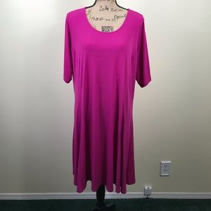 Susan Graver Liquid Knit Fuschia Dress size 1X